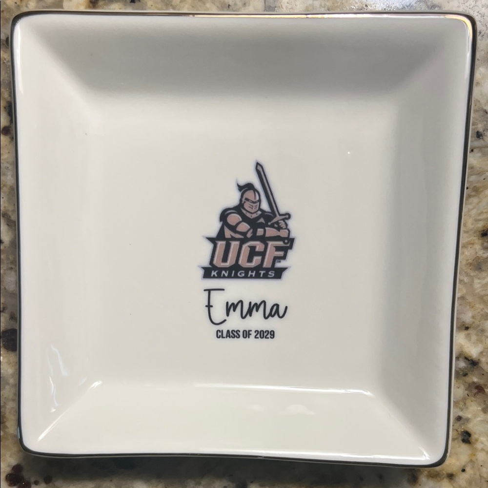UCF Knights Emma Personalized Square Jewelry Dish